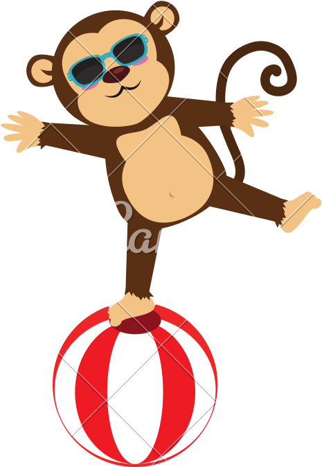 Circus Monkey Cartoon Icon Vector Illustration - Mono Circo (800x800)