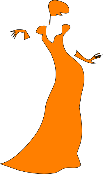 Orange Dancing Lady Clip Art At Clker - Lady Clip Art (354x597)