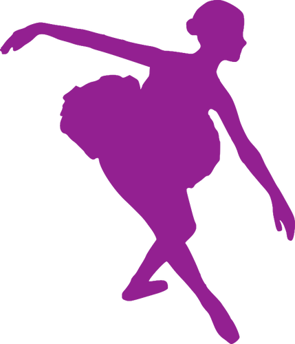 Ballerina In Pink Public Domain Vectors - Purple Ballerina Silhouette Png (429x500)