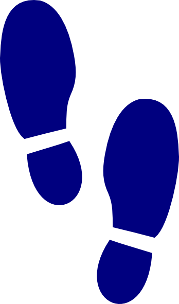 Shoe Print Blue Clip Art - Blue Shoe Print Clipart (348x591)