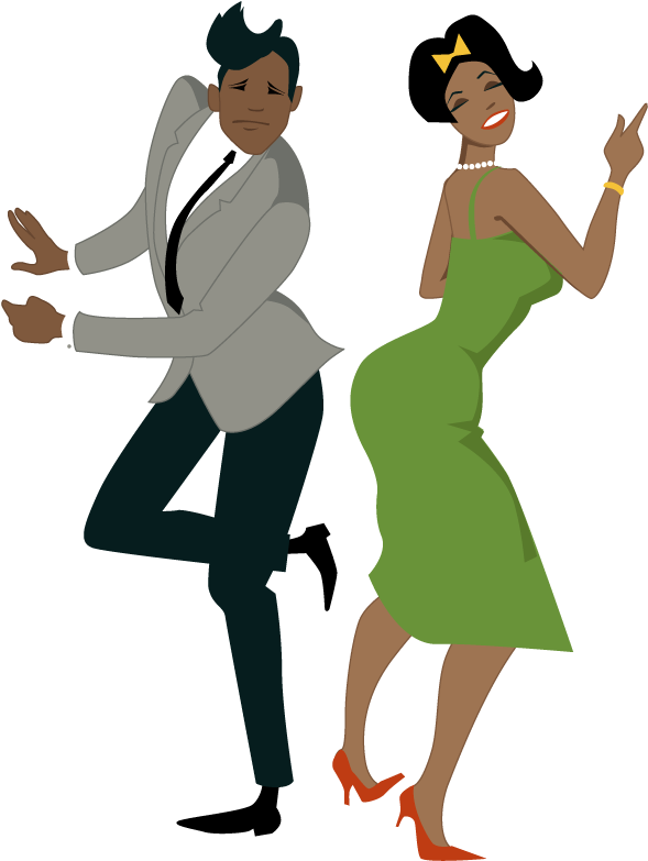 She Could Cut A Rug, Now - Black Couple Clipart (600x800)