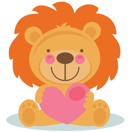 Cute Valentine Lion Scrapbook Cuts Svg Cutting Files - Cute Valentines Day Cartoon Animals (432x432)