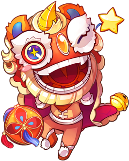 Lion Dance Chinese New Year Cartoon - Chibi Lion Dance (500x500)