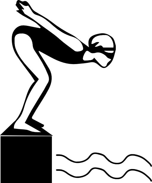 Swim Clip Art - Girl Swimmer Silhouette (512x617)