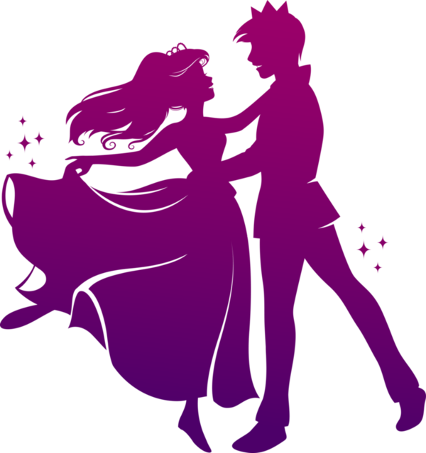Dance Couples Silhouettes - Prince And Princess Silhouette (600x639)