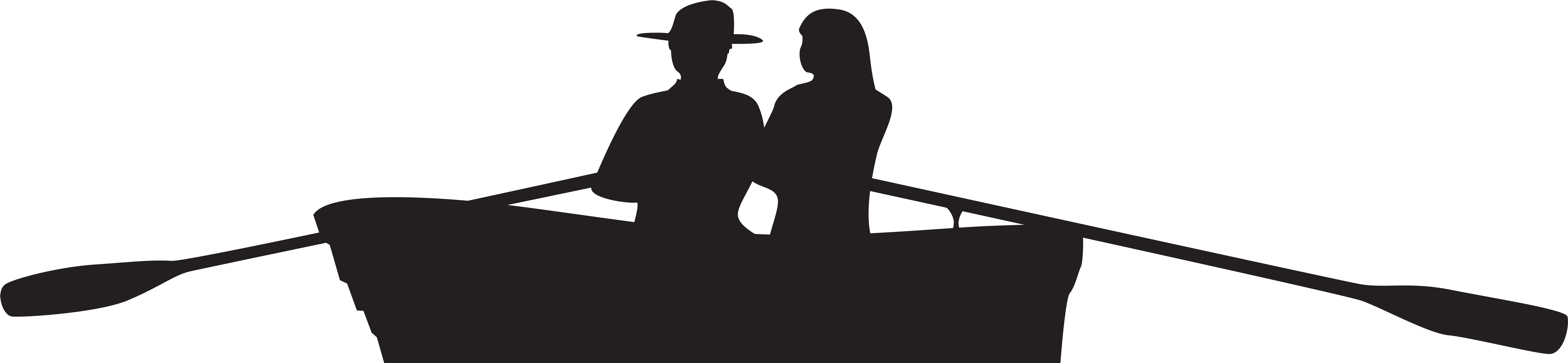 Couple On Boat Silhouette Png Clip Art Image - Couple On Boat Silhouette (8000x1962)