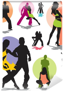 Set Vector Dance Couple Silhouettes Wall Mural • Pixers® - Dance (400x400)