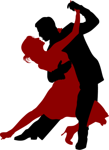 Dance Couples Silhouettes - Ballroom Dancing Silhouette (423x580)