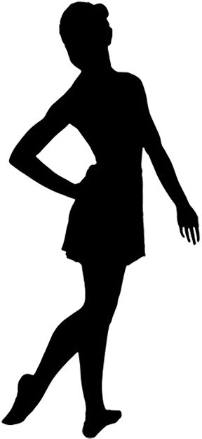 Dancer Silhouette - Girl Silhouette Transparent Background (318x650)