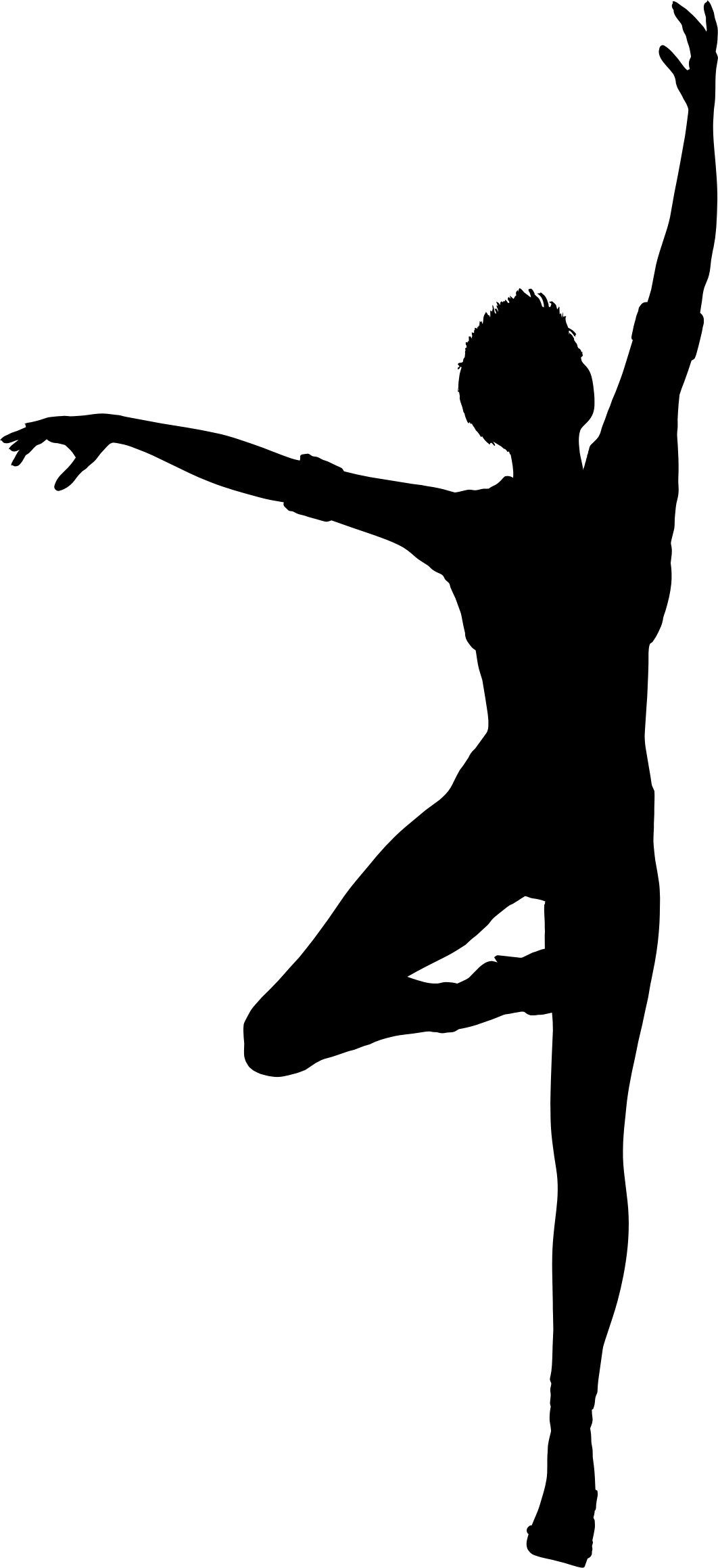 Clipart - Dancing Woman Silhouette (1062x2318)