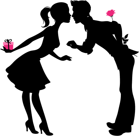 Blue Cheese - Silhouette De Couple Png (451x439)