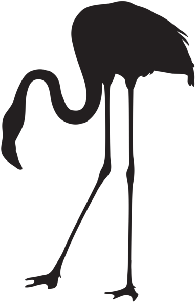 Flamingo Silhouette Png Transparent Clip Art Image - Flamingo Silhouette (393x600)