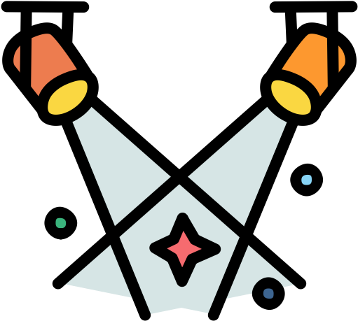 Theater Spotlight Clipart - Disco Lights Icon Png (512x512)