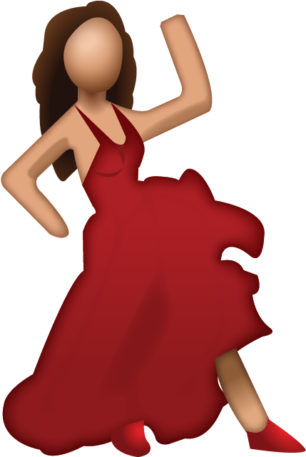 Download Ai File - Dancing Emoji Red Dress (640x640)