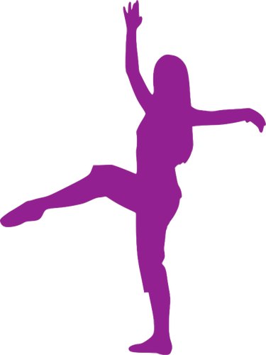 Violet Ballerina Silhouette Public Domain Vectors - Dance Silhouette Color Transparent (375x500)