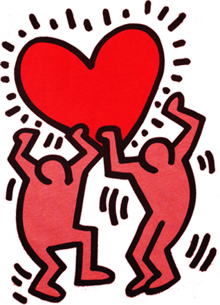 Multicolored Keith Haring Styled Figures Dancing - Keith Haring Iphone 7 (318x441)