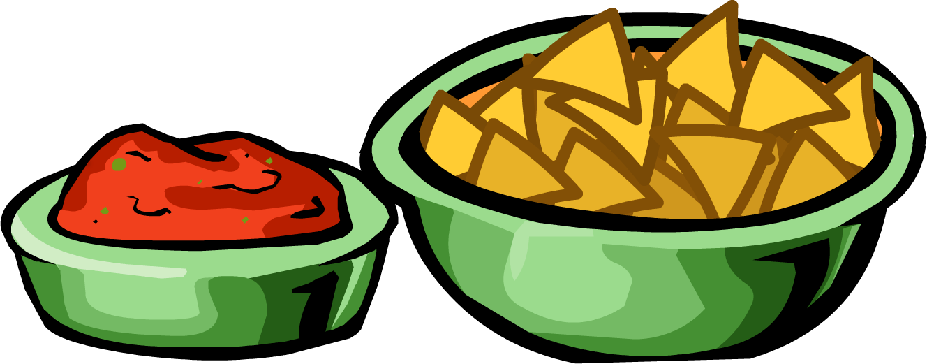 Nachos And Salsa - Chips And Salsa Clipart (1328x521)
