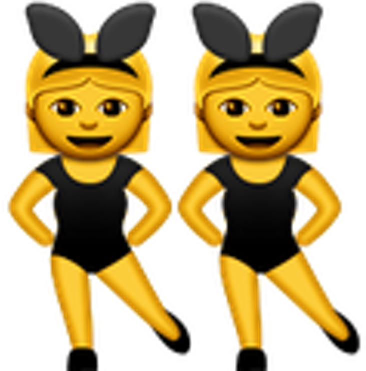 Twins Clipart Emoji - Woman With Bunny Ears Emoji (740x740)