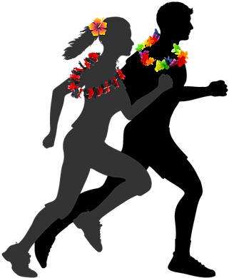 Man And Woman Running Silhouette (321x390)