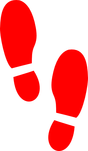 Red Shoe Clipart - Footprints Clipart (348x595)
