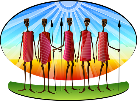 Africa African Colorful Colors Culture Mas - Tribe Clipart (460x340)