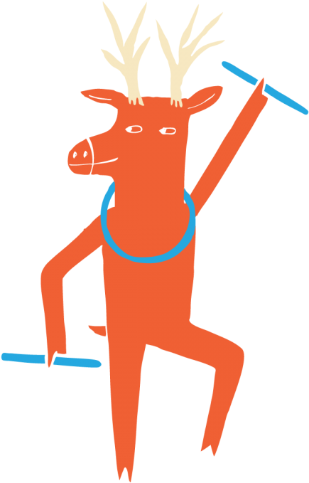 Dancing Deer - Cartoon (700x700)