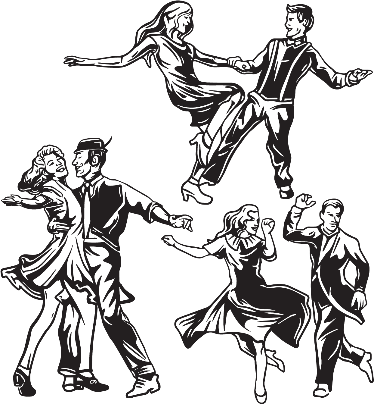 Tap Dance Silhouette Â€“ Assets For All - 80 S Dance Draws (1400x1400)