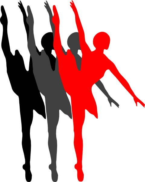 Triple Ballet Dancer Silhouette Clip Art - Dance Necklace, Ballet Necklace, Ballerina Pendant, (480x601)