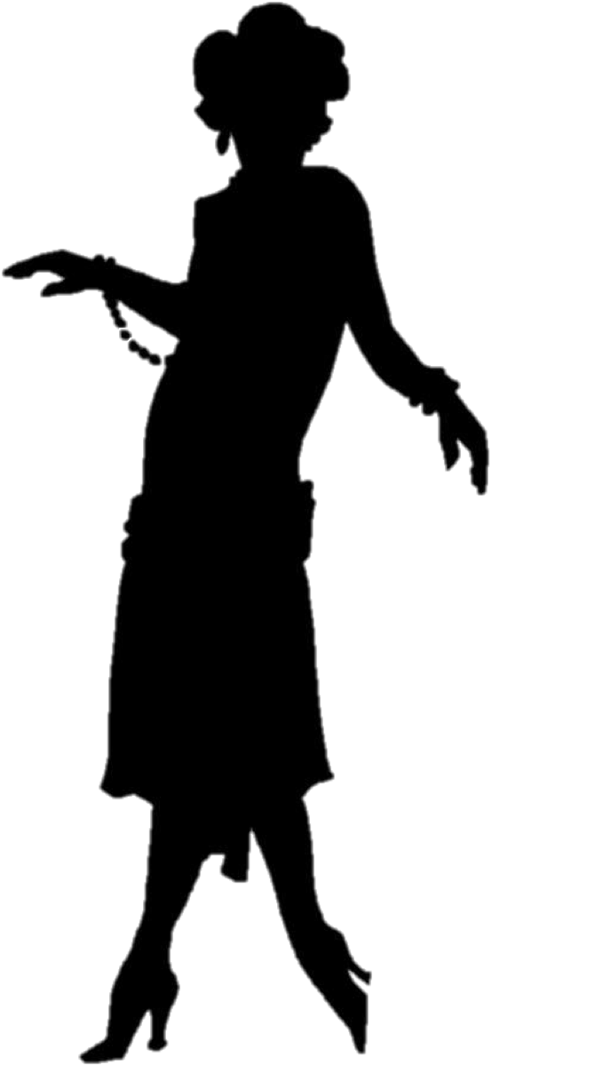 1920s Flapper Silhouette Roaring Twenties - Flapper Silhouette (854x1350)