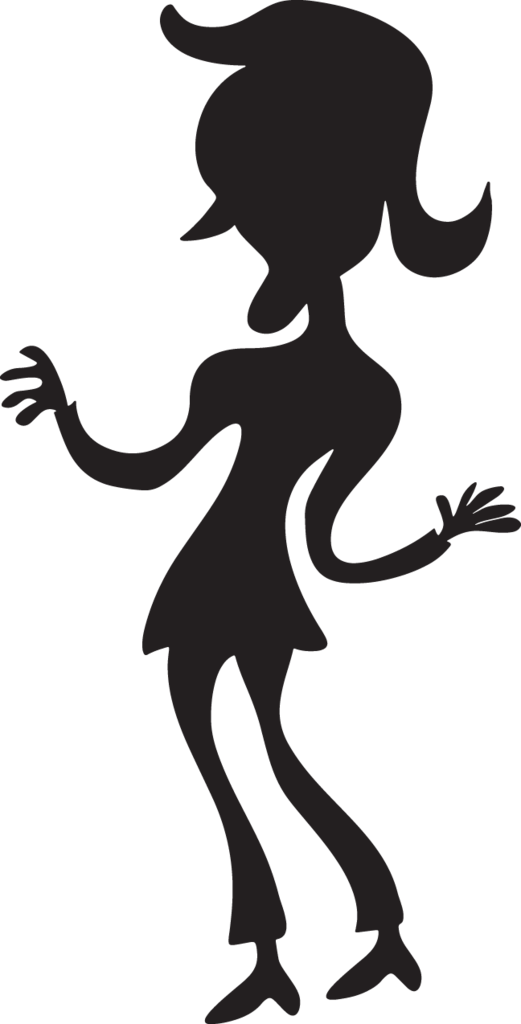 Cartoon Silhouette Of Man And Woman Dancing - Silhouette (521x1024)