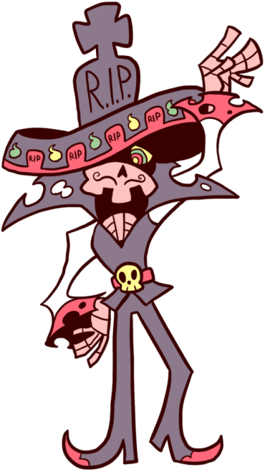 He's The Leader Of A Desert Gang Of Dancing Skeleton - Cross (500x716)