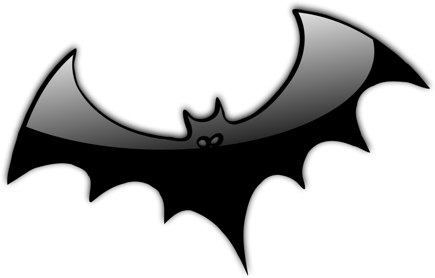Glossy Bats Halloween Art Clipart, Vector Clip Art - Halloween Black And White (900x585)