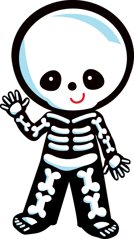 Minus Say Hello Stencils Pinterest Clip Art Halloween - Cute Halloween Skeleton Clipart (436x779)