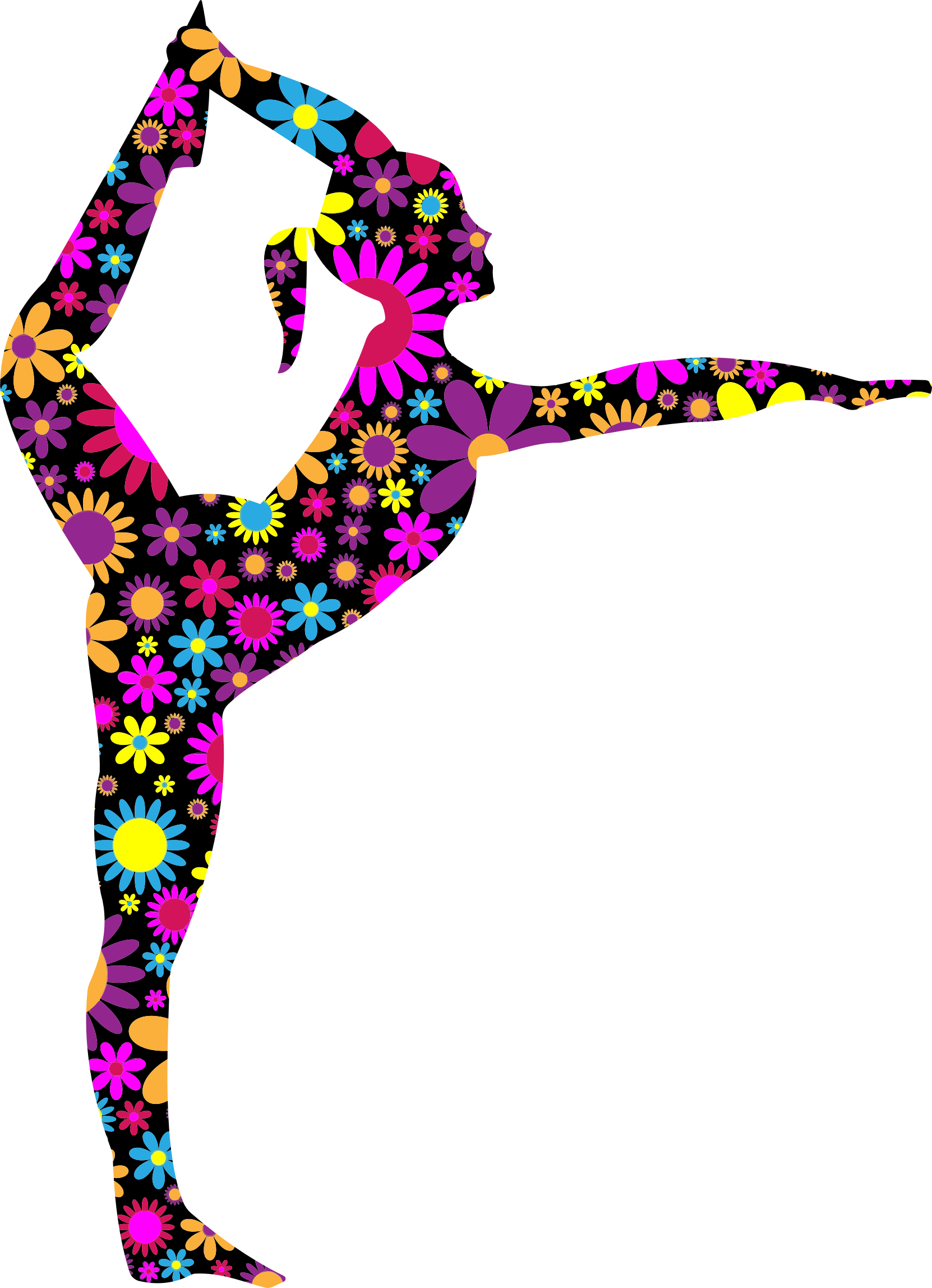 Floral Stretching Ballerina Silhouette By Gdj - Baseball: There Is No Crying In Baseball. (1662x2296)
