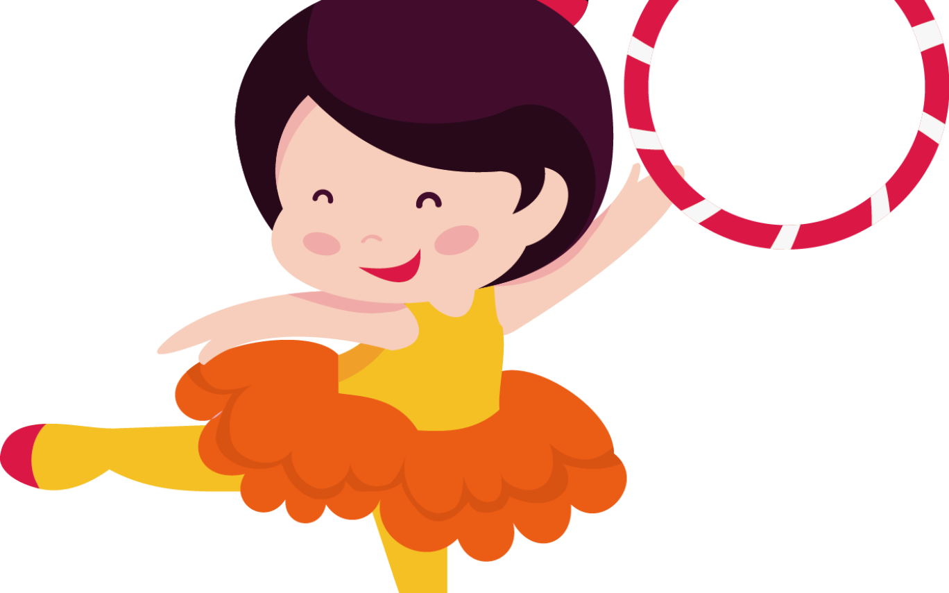Circus Cartoon Ringmaster Clip Art Dancing Young Girl - Circus Girl Png (1368x855)