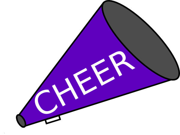 Megaphone Blue Clip Art - Purple And Gold Pom Poms (600x451)