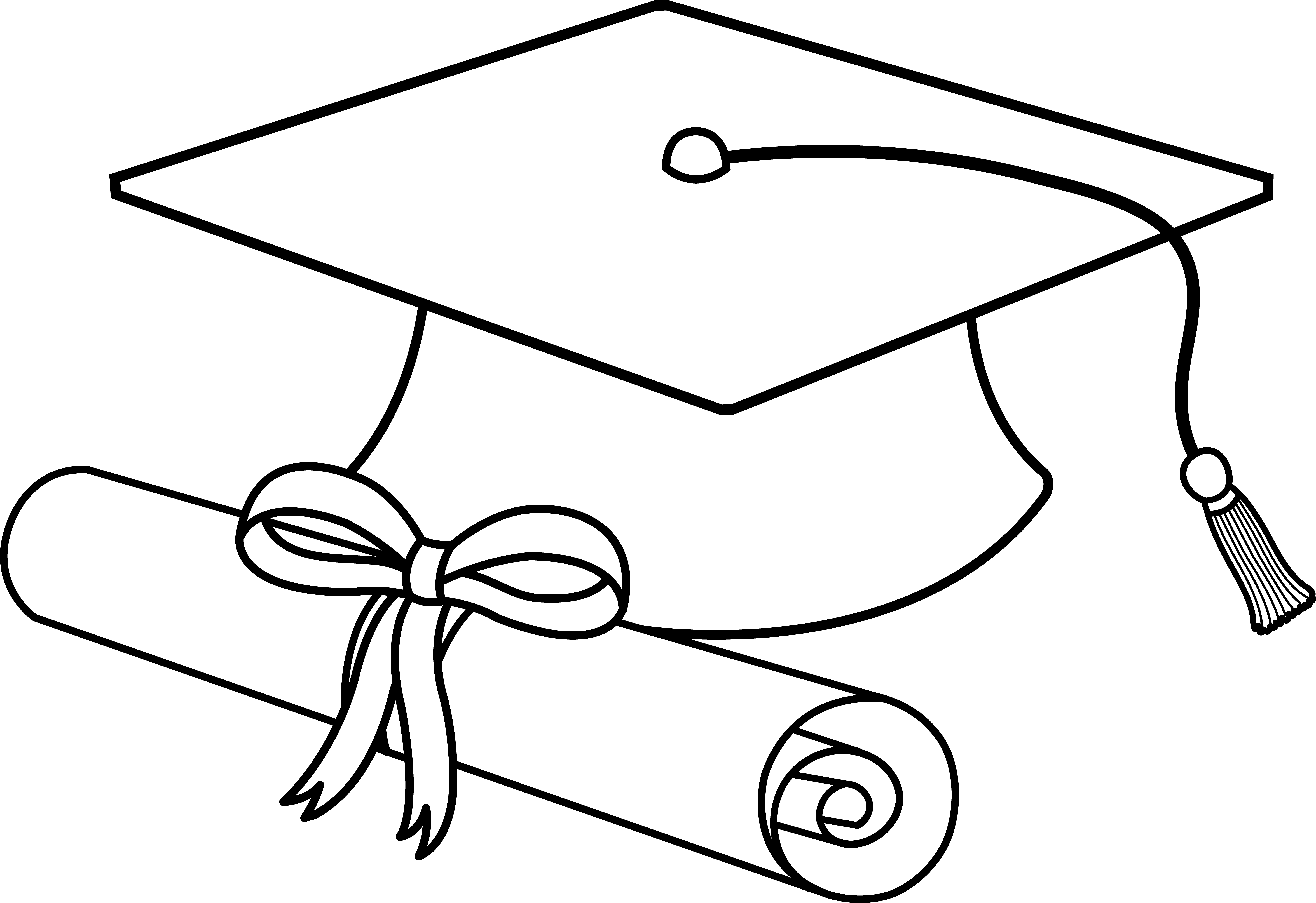 Graduation Cap Clipart Transparent - Clip Art Graduation Hats (7334x5034)
