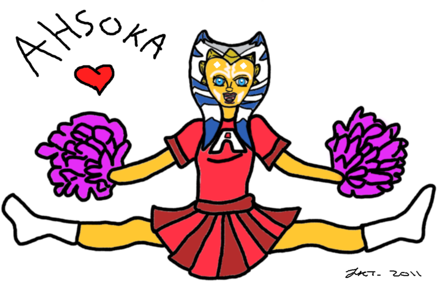 Ahsoka Cheerleader Doodle By Djklink20009 On Clipart - Cheerleader (900x562)