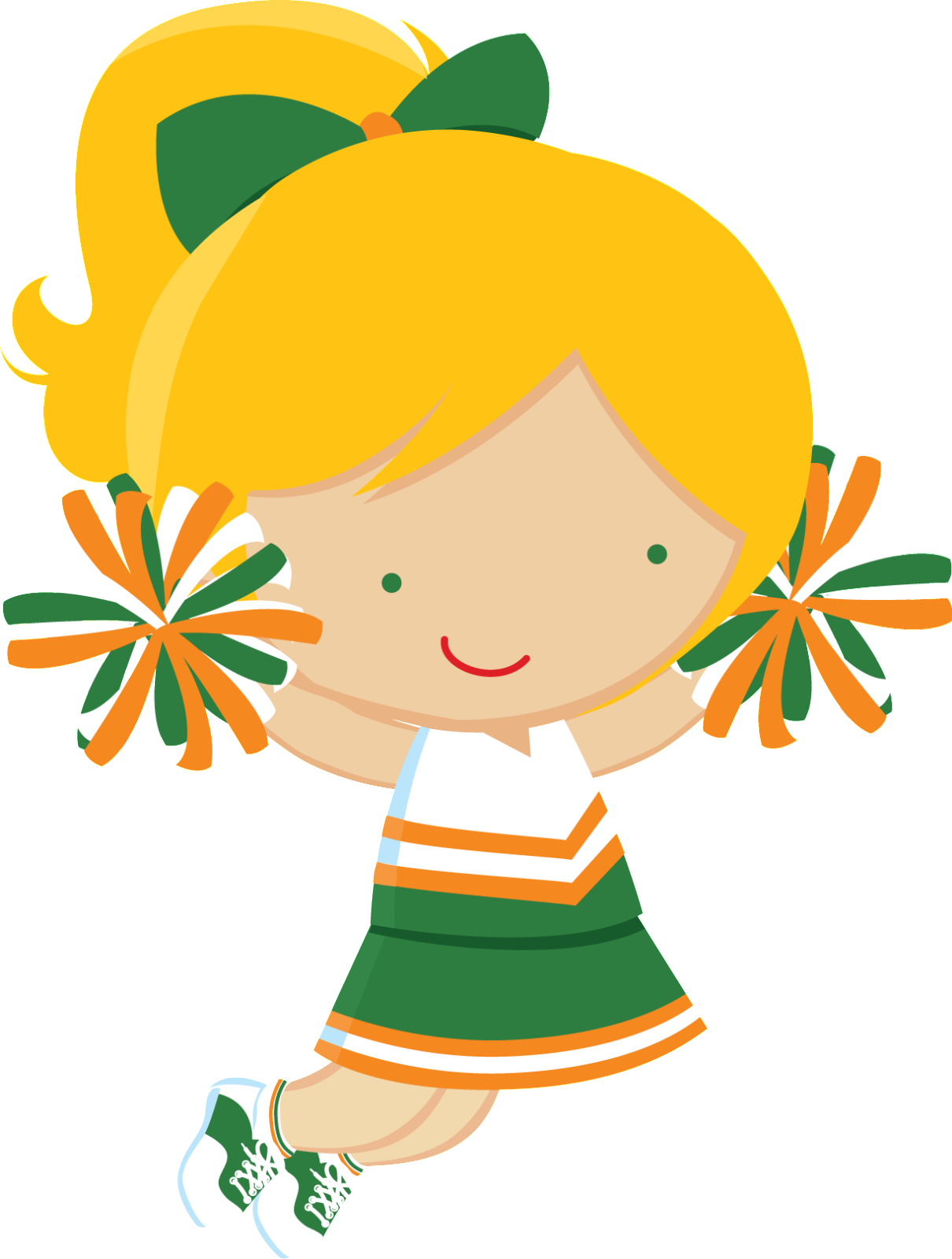 Cartoon Image Green And Yellow Cheerleader (1210x1599)