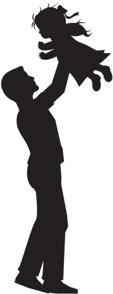 Father And Daughter Silhouette Clip Art Png Image - Father Daughter Silhouette (262x600)