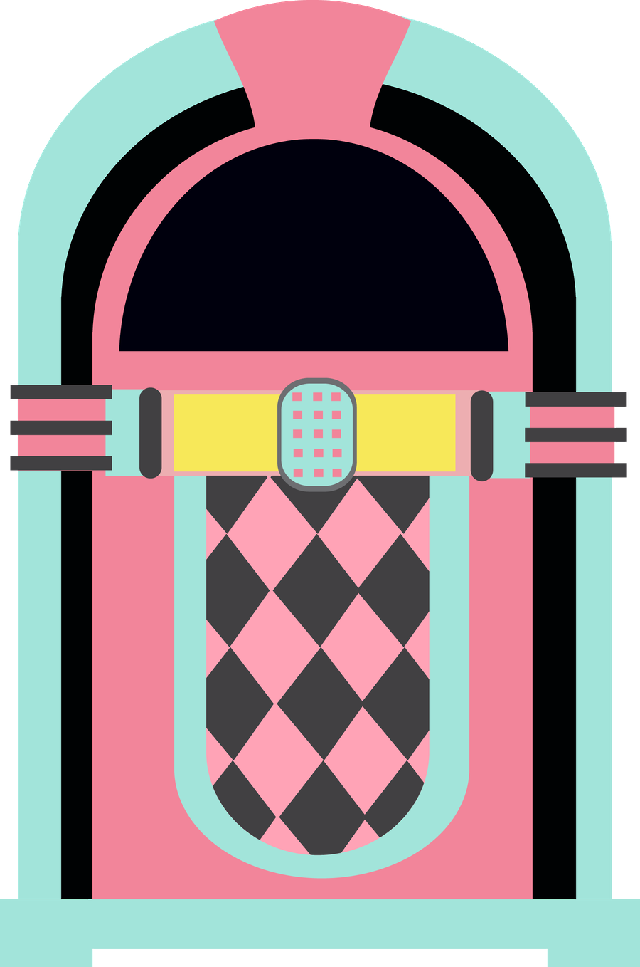 ○•‿✿⁀ Music ‿✿⁀•○ - 50s Jukebox Clip Art (900x1358)