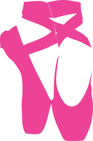 Pink Ballet Silhouette Clipart - Ballet Pointe Shoes Silhouette (396x598)