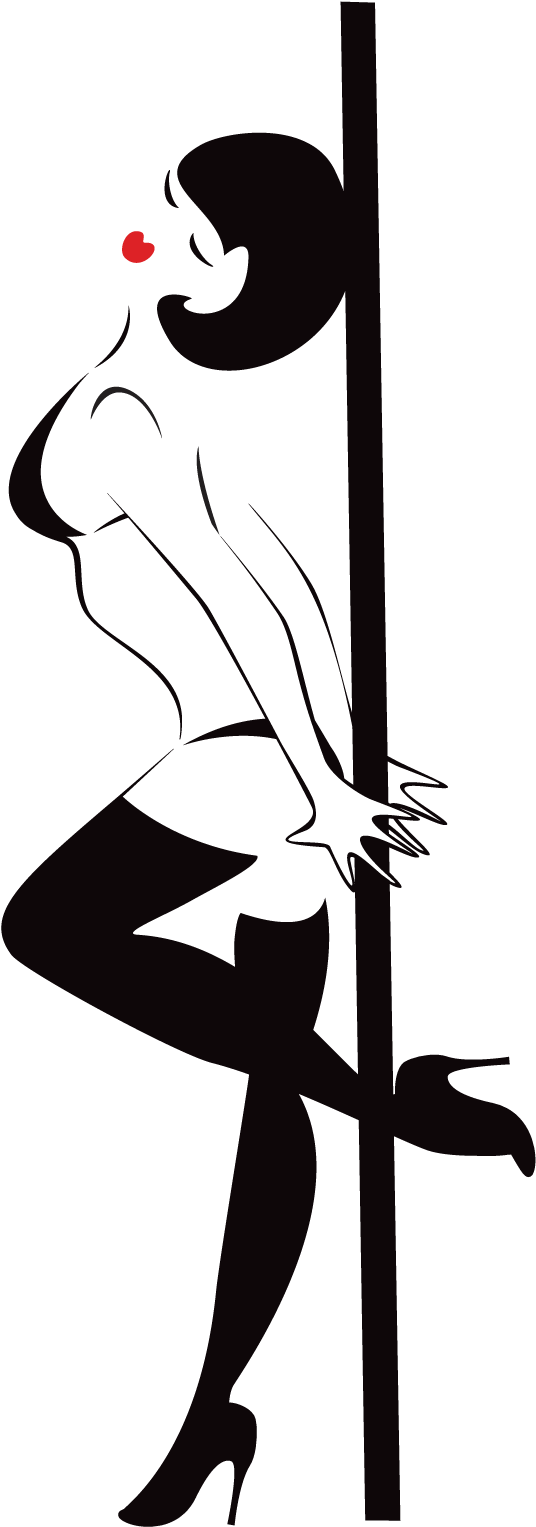 Pole Dance Silhouette Cartoon - Cartoon Pole Dancing (1002x1644)