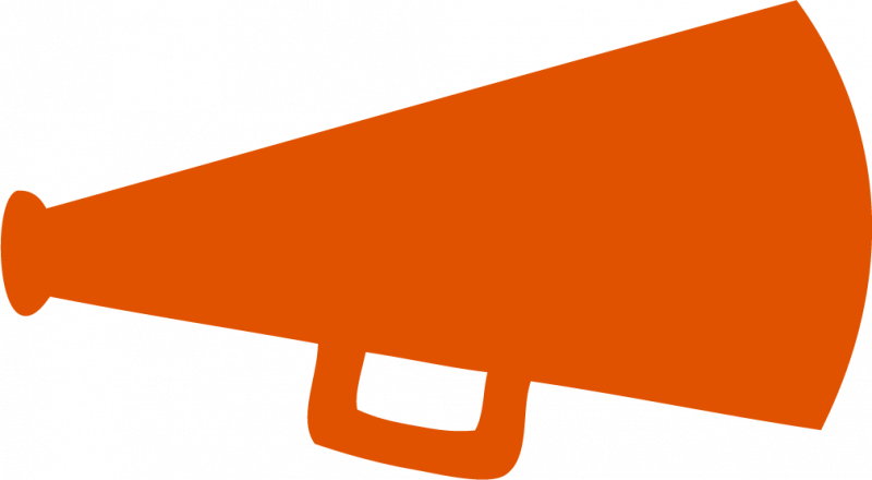 Custom Cheerleading Temporary Tattoos - Orange And Black Megaphone (800x440)