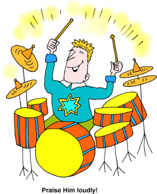 Image Playing Drums Praise Him Loudly Christartcom - Loud Clip Art (325x400)