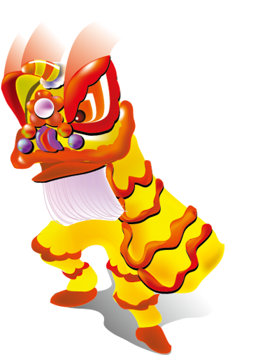 Lion Dance Icon - Happy New Year Card (512x512)
