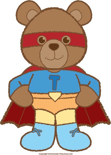 Click To Save Image - Teddy Bear Superhero Cartoon (422x592)