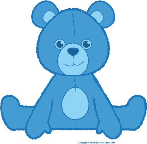 Click To Save Image - Blue Teddy Bear Clip Art (510x501)