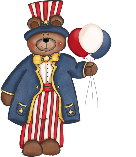 Clip Art - Patriotic Teddy Bear Clipart (541x627)