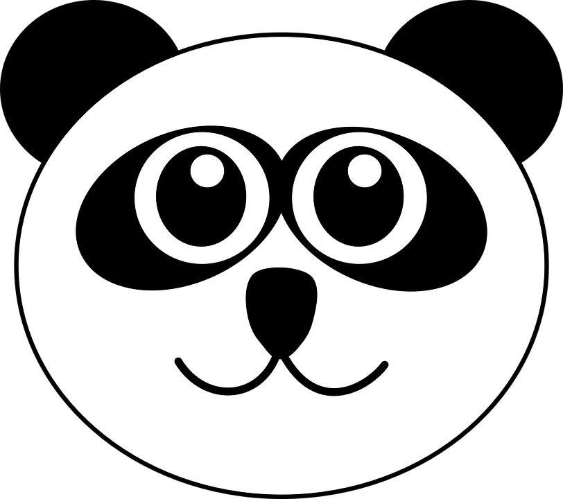 Panda Bear Animal Cute Cartoon Face Head S - Panda Head Clipart (812x720)